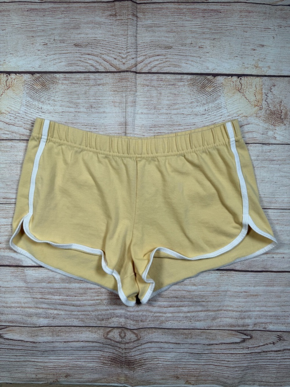 Butter Yellow Retro-Style‎ Running Shorts with White Trim